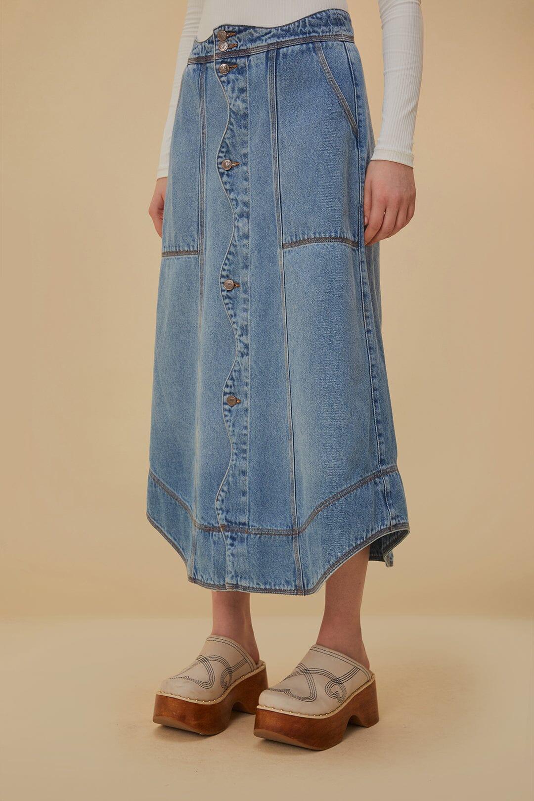 Denim Wave Skirt Product Image