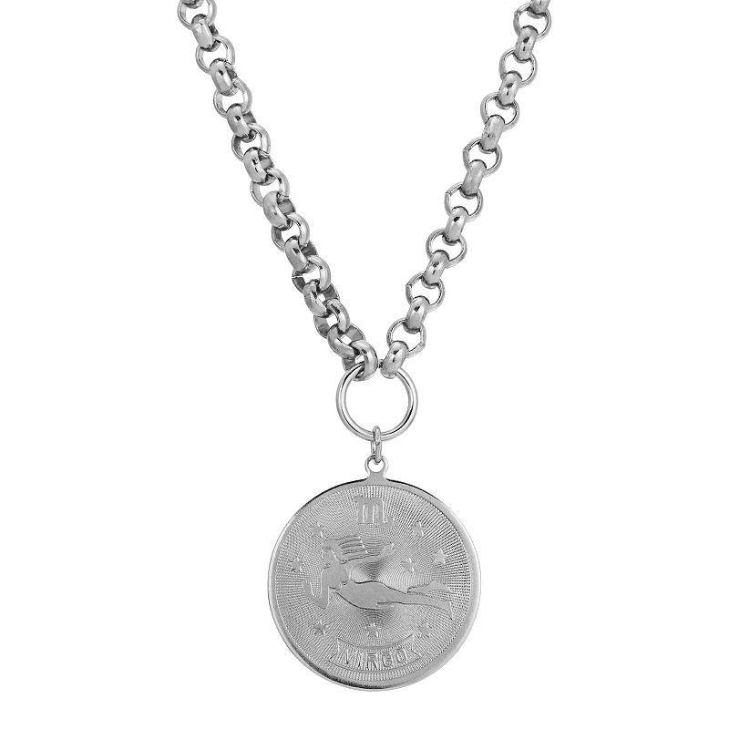 1928 Round Sagitarius Pendant Necklace, Womens, October Product Image