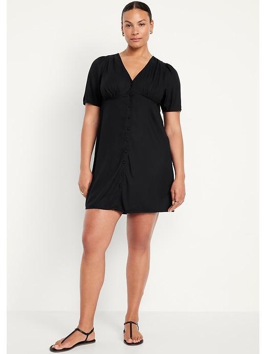 Button-Down Crepe Mini Dress Product Image