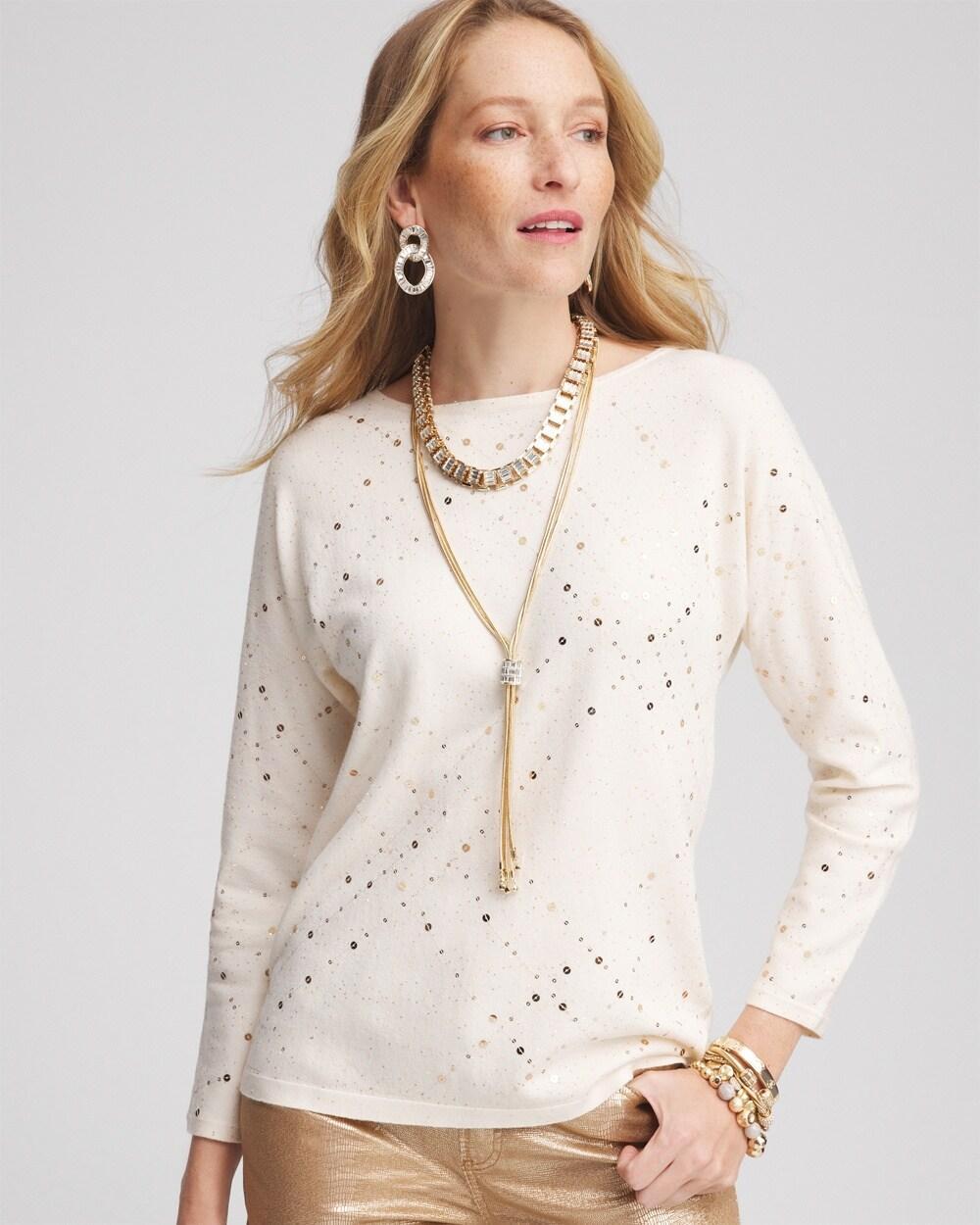 Scattered Sequin Pullover Sweater Product Image