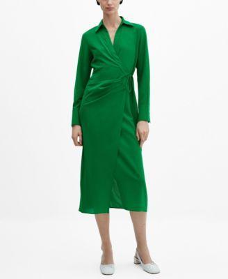 MANGO - Wrap shirt dress greenWomen Product Image