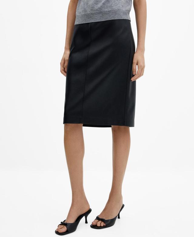 Mango Womens Faux-Leather Pencil Skirt Product Image