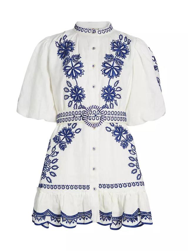 Richelieu Embroidered Linen Minidress Product Image