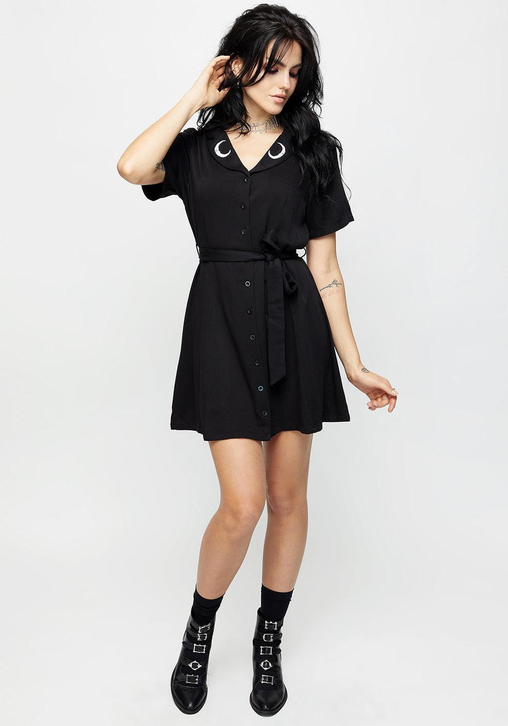 Luna Button Down Mini Shirt Dress Product Image