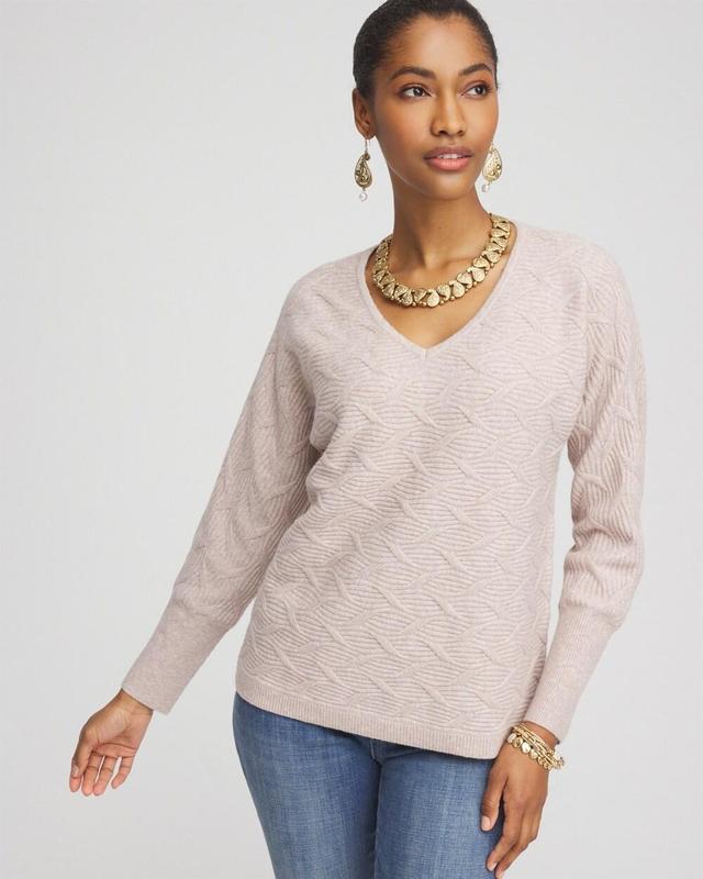 V-Neck Cable-knit Pullover Sweater Product Image