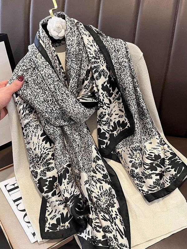 Chic Printed Silk Imitation Warm Shawl&Scarf Product Image