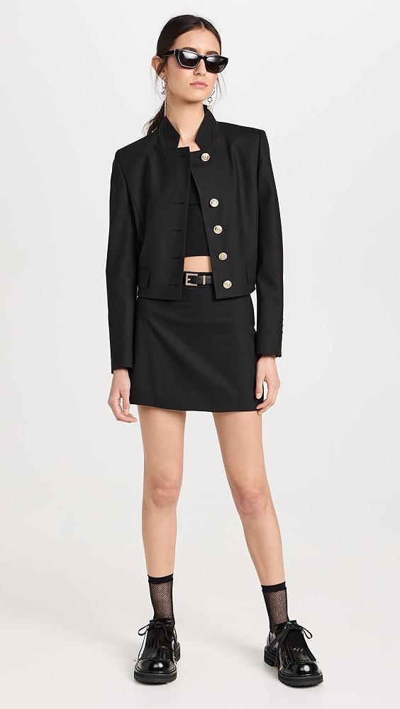 Juun. J Wool Blended Standup Collar Cropped Jacket | Shopbop Product Image