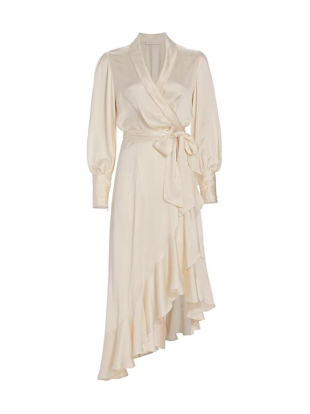 Womens Silk Wrap Midi-Dress Product Image