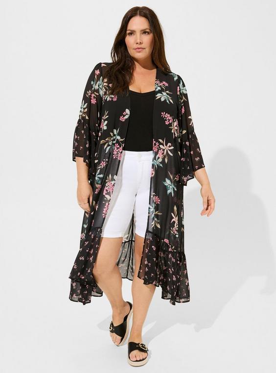 Crepe Ruffle Kimono Product Image