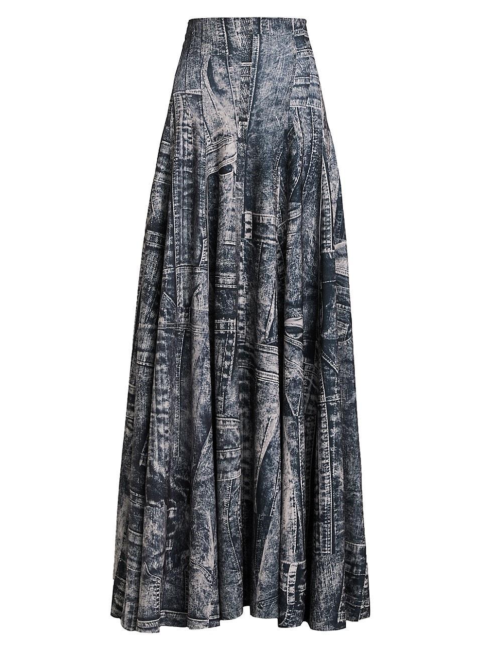 Womens Grace Print A-Line Long Skirt Product Image