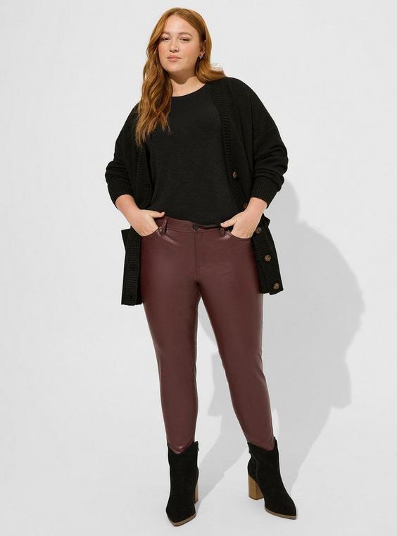 Perfect Skinny Faux Leather Mid Rise Pant Product Image