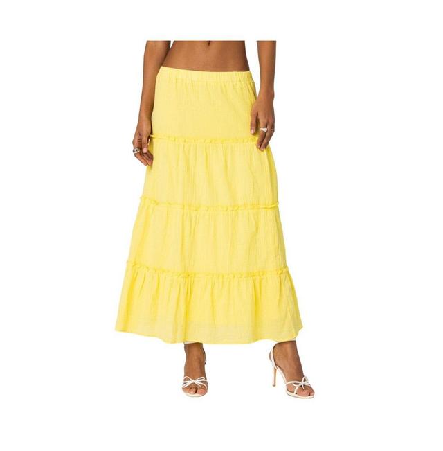 Edikted Womens Charlotte Tiered Maxi Skirt Product Image