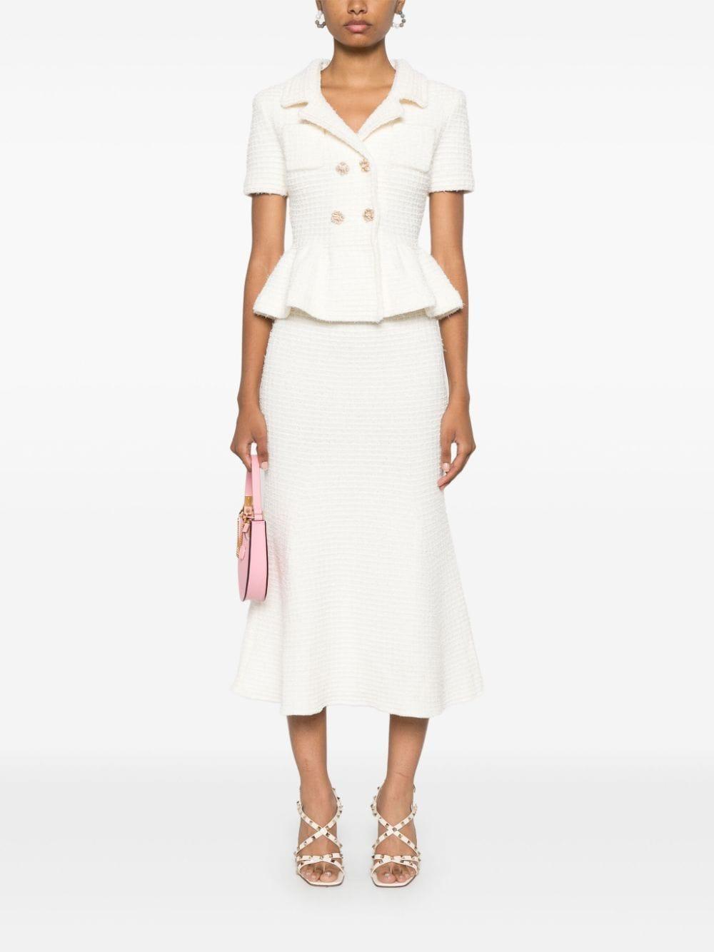 Knitted Midi Dress In White Product Image