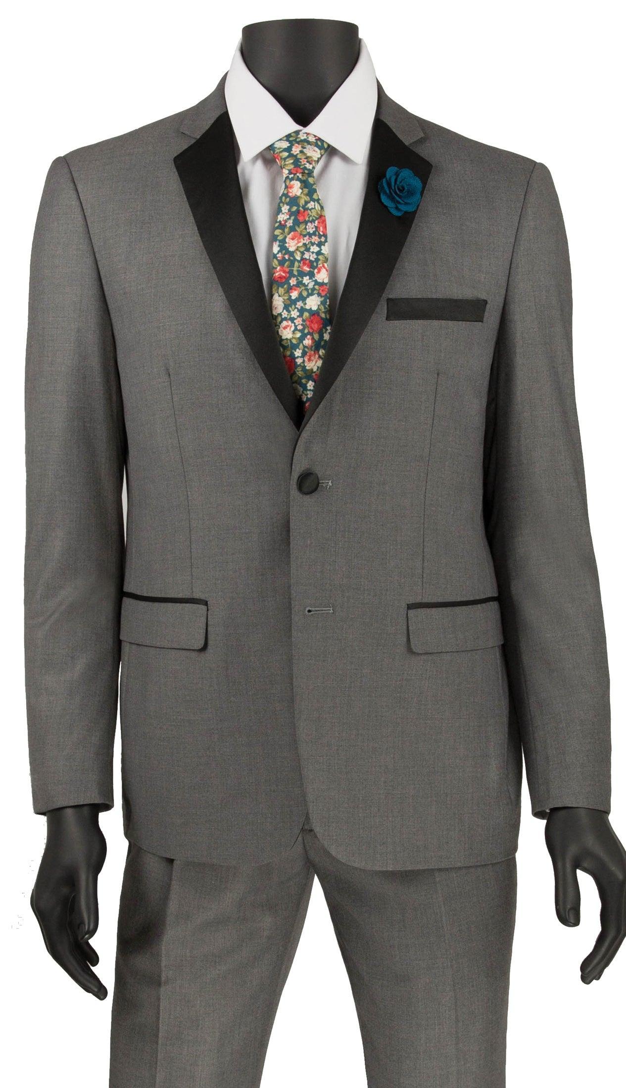 Gray Ultra Slim Fit Tuxedo 2 Buttons 2 Piece Product Image