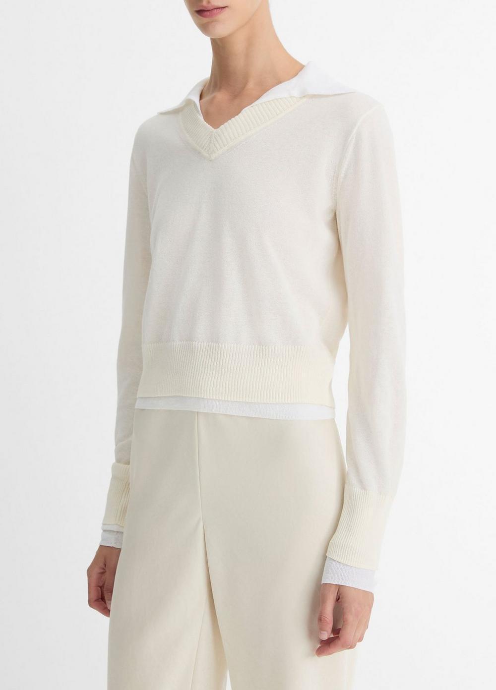 Italian Cotton-Blend Double-Layer Sweater Product Image