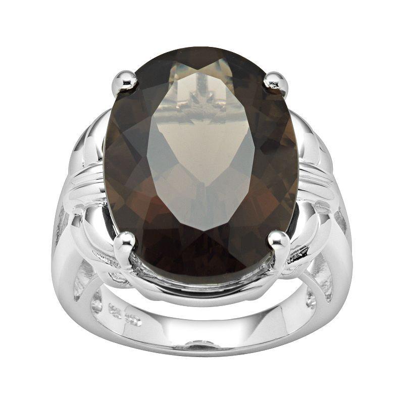 Sterling Silver Smoky Quartz Ring, Womens Product Image