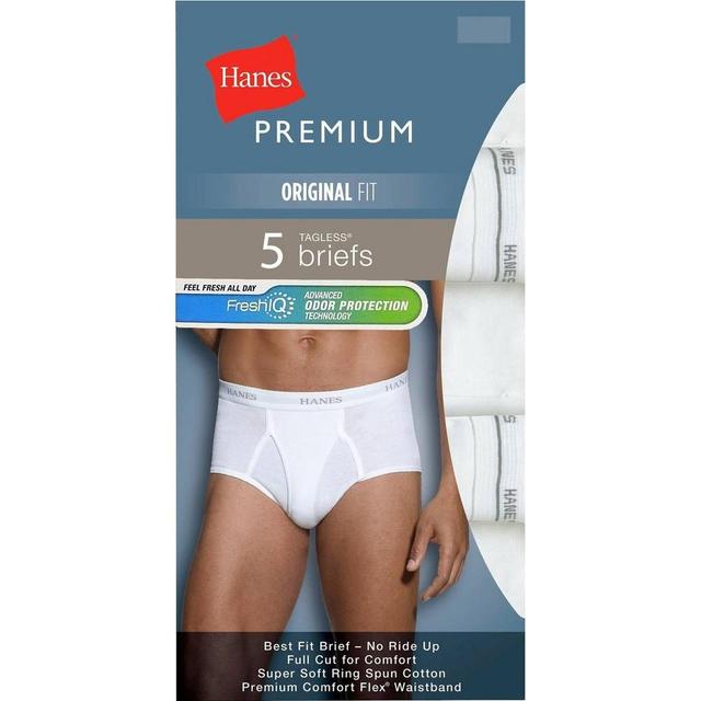 Hanes Premium Mens Big & Tall Classic Briefs 5pk - White 4XLT Product Image