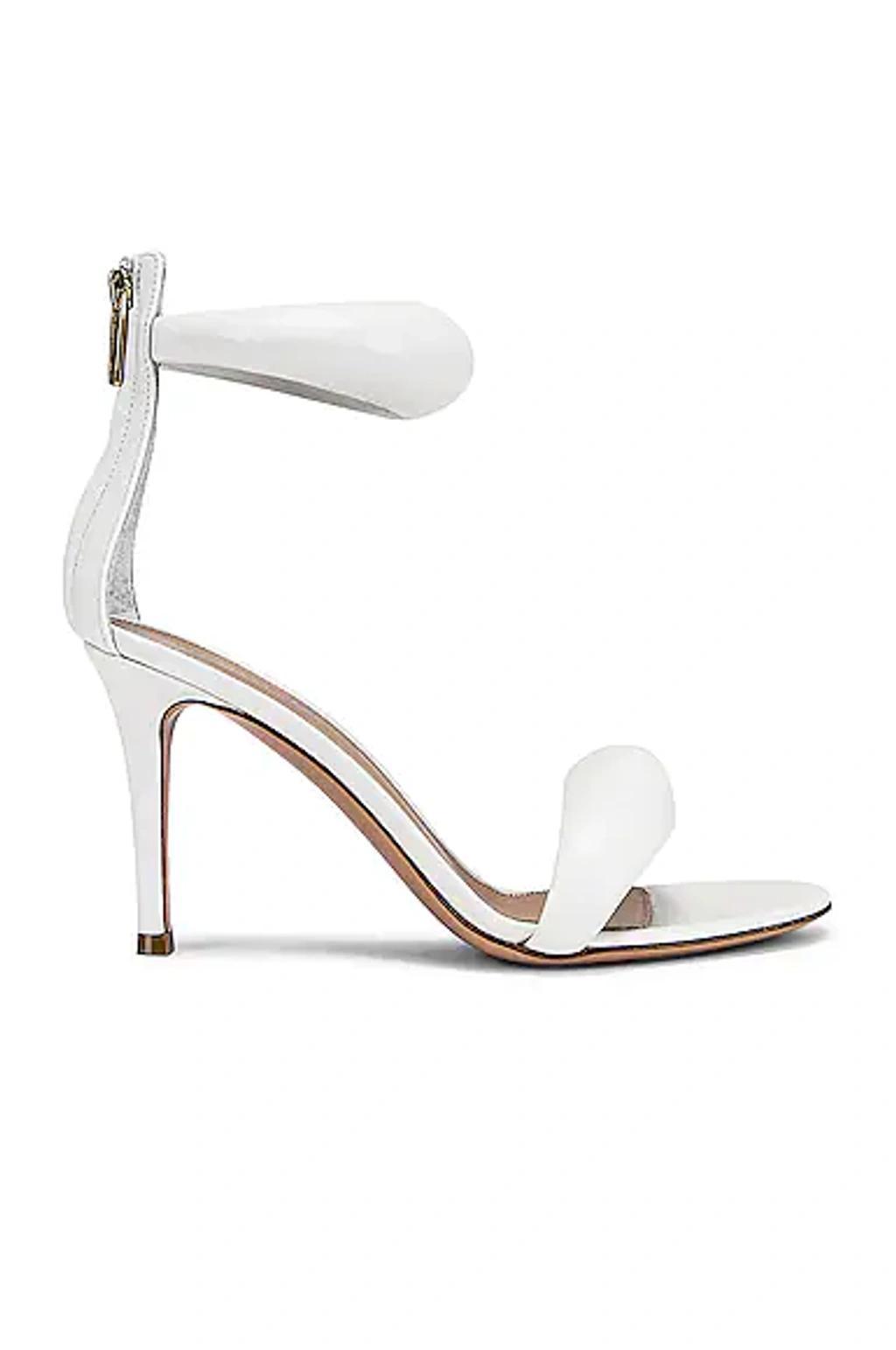 GIANVITO ROSSI Leather Bijoux Sandals 105 In White Product Image