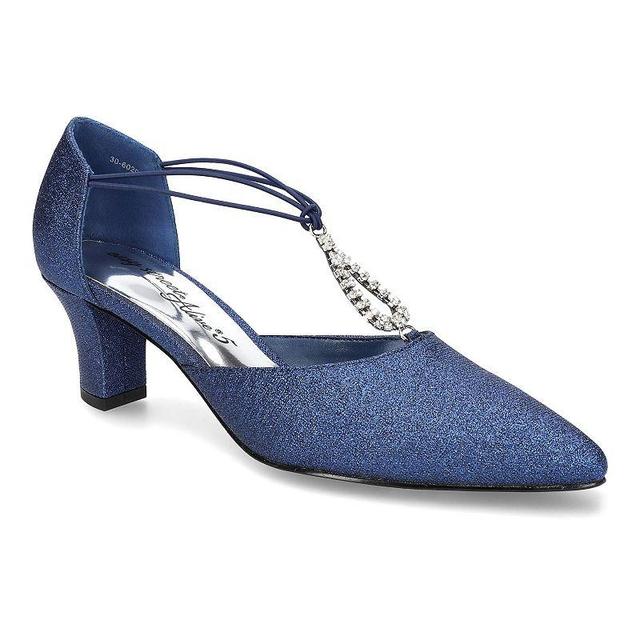 Easy Street Moonlight Womens Rhinestone Evening Pumps Blue Glttr Product Image