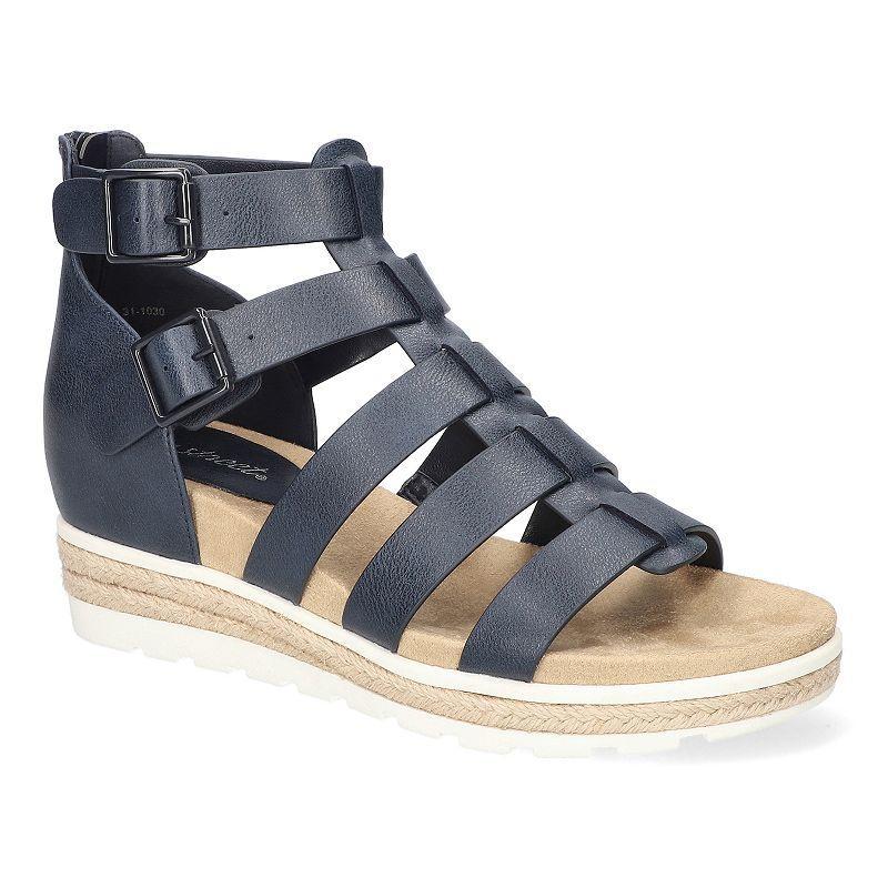 Easy Street Womens Simone Zip Wedge Sandals Product Image