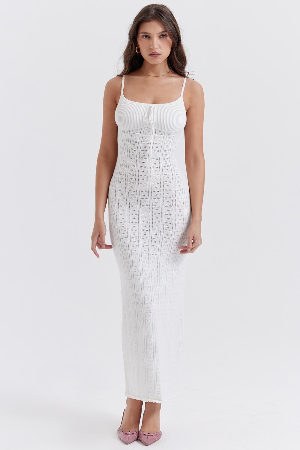 Myla White Knit Maxi Dress Product Image