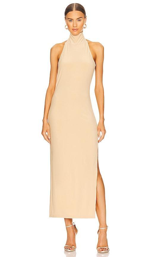 Norma Kamali x REVOLVE Halter Turtle Side Slit Gown Size XL. Product Image