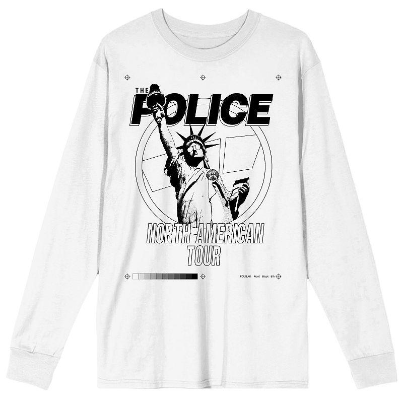 Mens The Police Lady Liberty North American Tour Long Sleeve Graphic Tee White Product Image