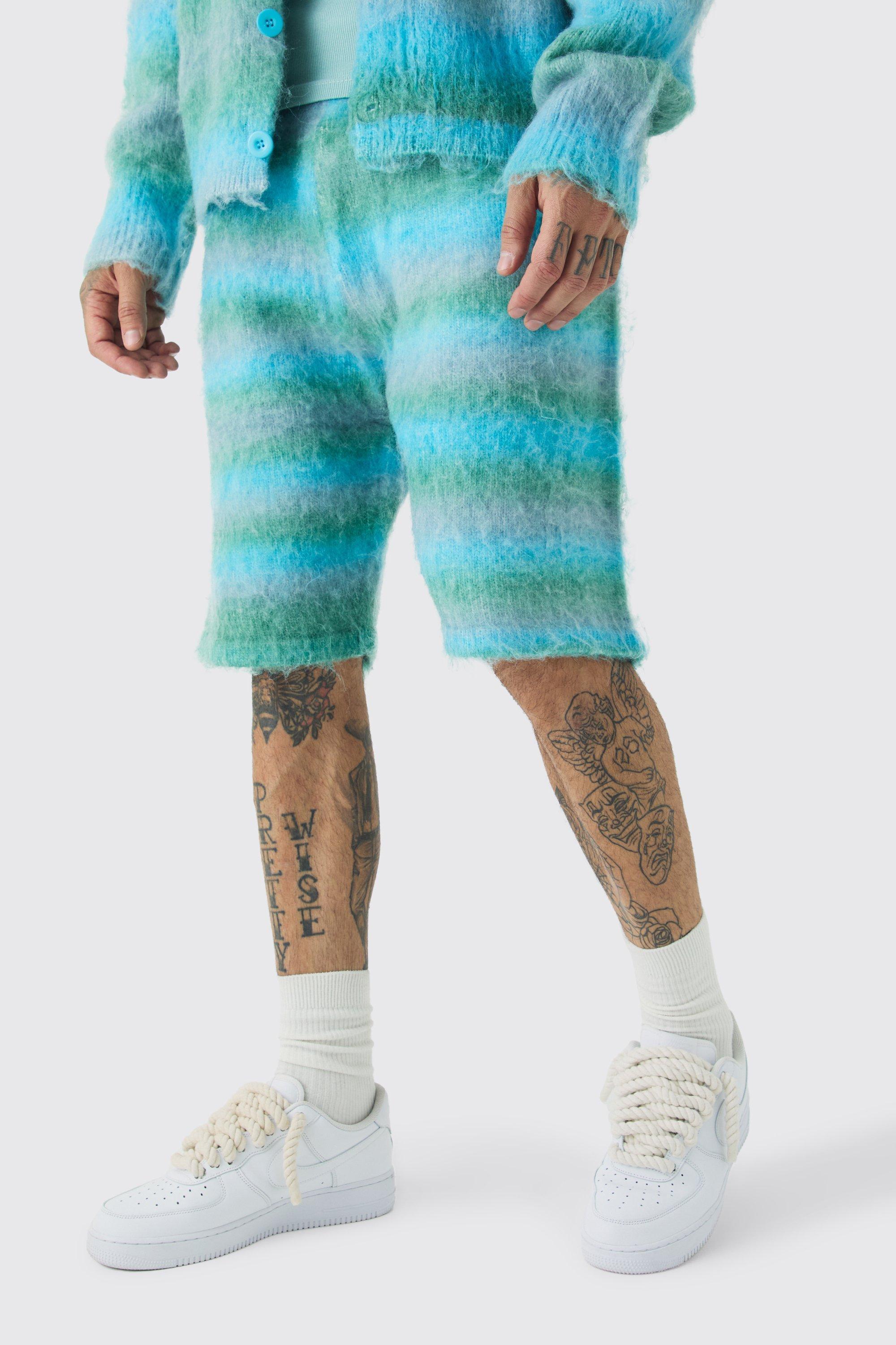 Tall Relaxed Fit Knitted Brushed Shorts | boohooMAN USA Product Image