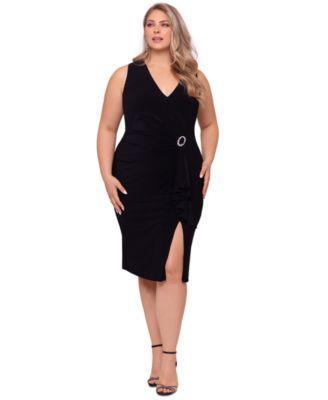 Plus Size Waterfall Embellished Dress Product Image