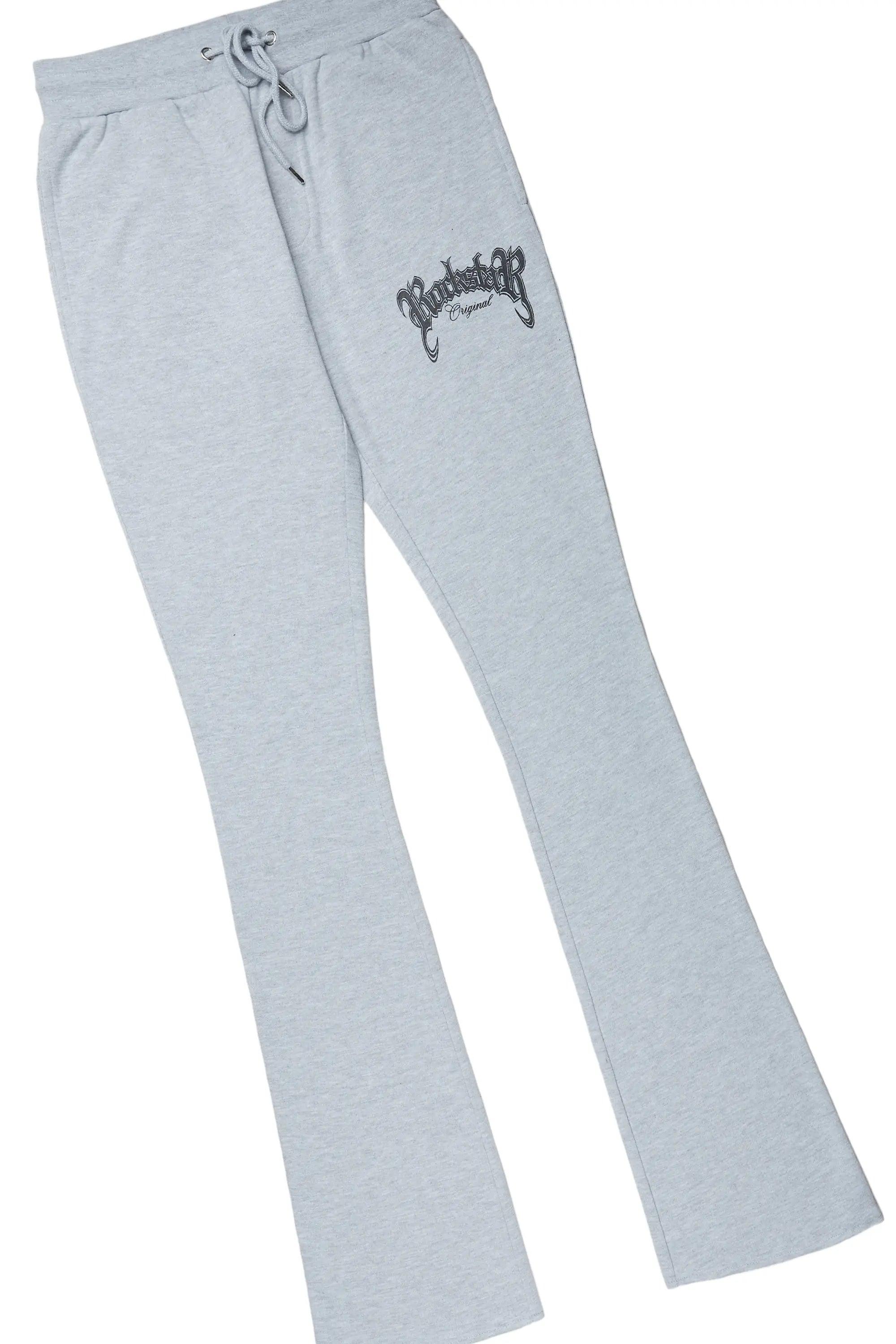 Yarden Grey Graphic Hoodie/Stacked Flare Pant Track Set Male Product Image