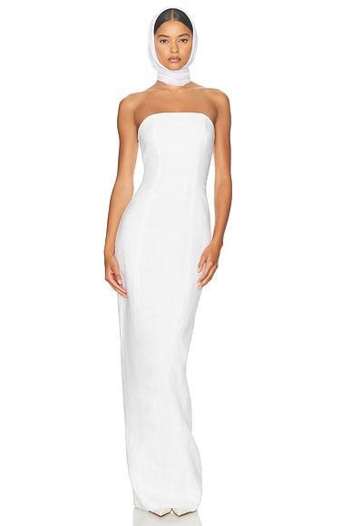 Linen Strapless Maxi Dress Product Image