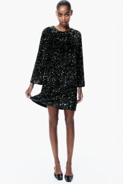 Sequined A-Line Dress Product Image