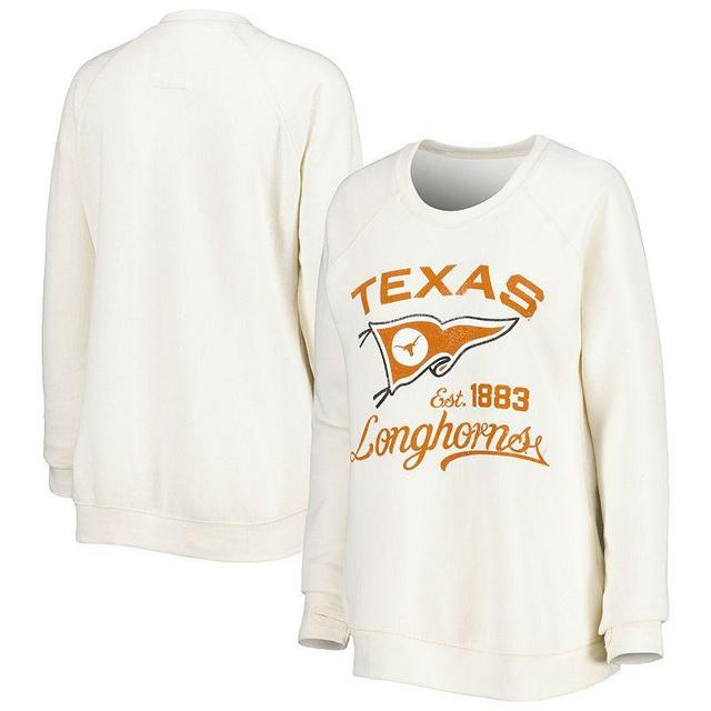 Womens Pressbox Cream Texas Longhorns Old Standard Pennant Knobi Raglan Pullover Sweatshirt Product Image