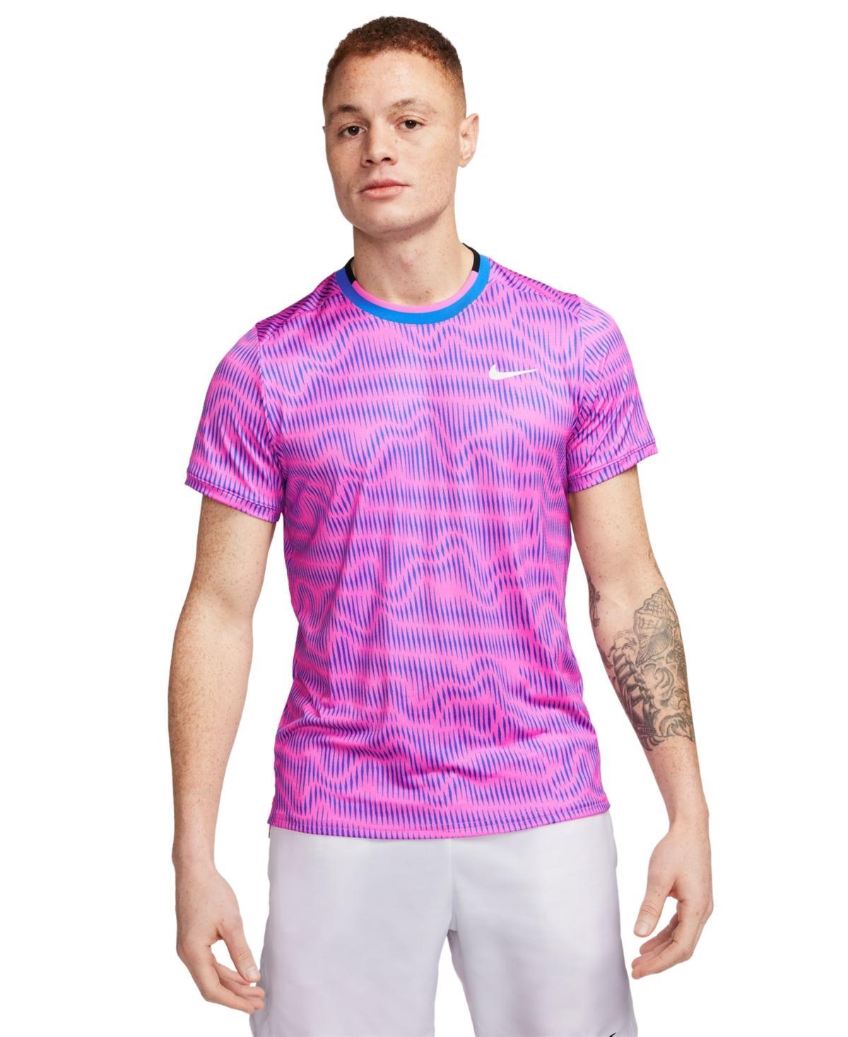 Nike Mens Court Advantage Dri-fit Tennis T-Shirt - Lt Lemon Twist/lt Photo Blue Product Image