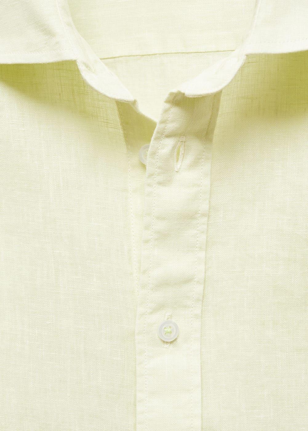 MANGO MAN - Classic fit 100% linen shirt mint greenMen Product Image