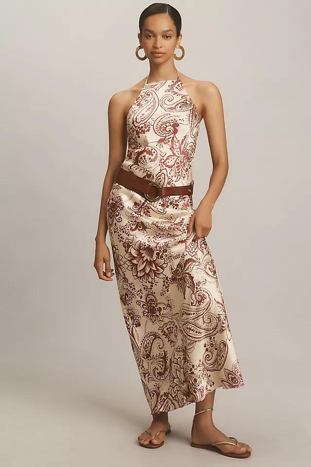 By Anthropologie Halter Printed Maxi Dress Product Image