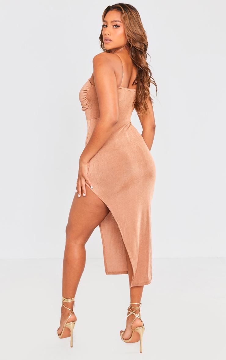 Tan Slinky Depp V Maxi Dress Product Image