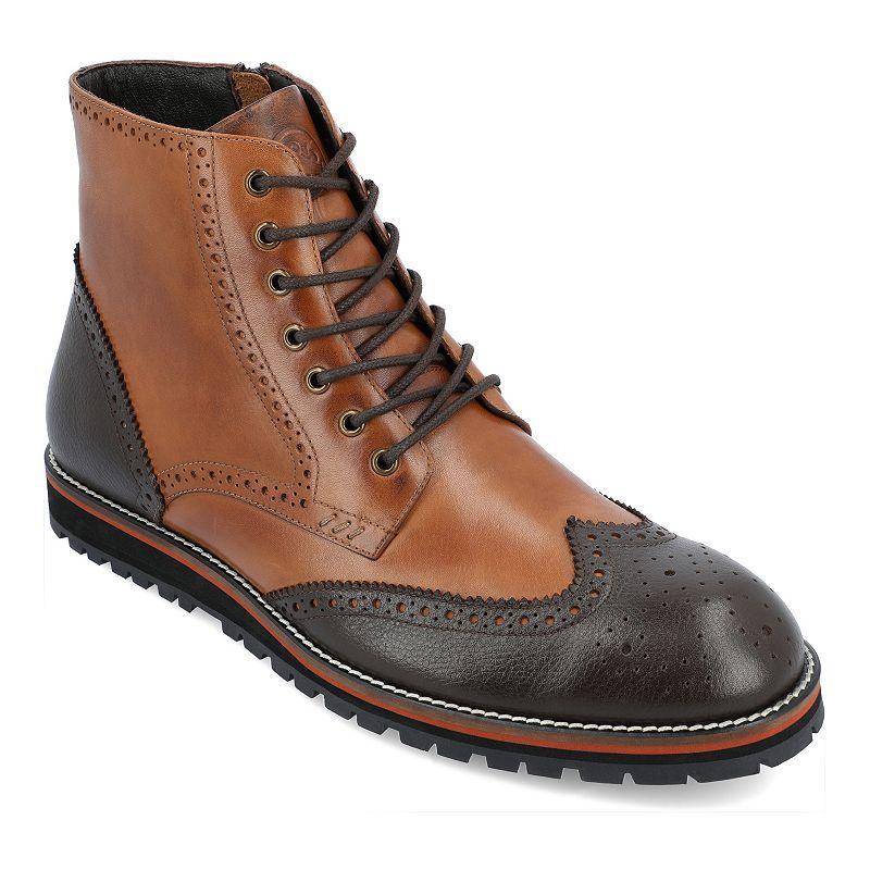 Thomas & Vine Elijah Wingtip Mens Leather Ankle Boots Grey Product Image