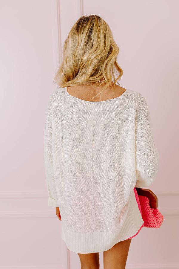 Reaching For Something Knit Sweater In Ivory Product Image