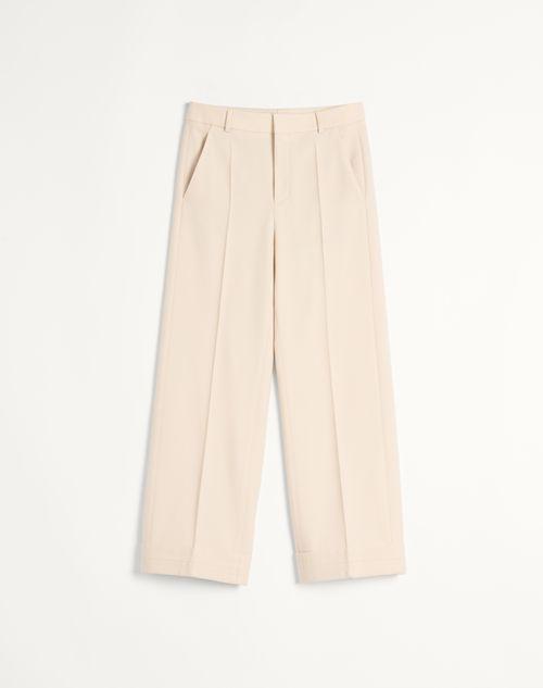 WOOL GABARDINE PANTS WITH TURN-UPS Product Image