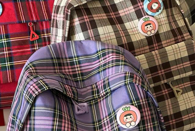 Plaid Backpack / Bag Charm / Set Product Image