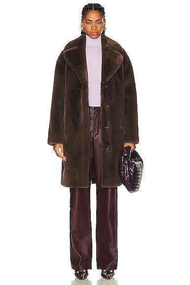 STAND STUDIO Camille Cocoon Coat Brown. (also in ). Product Image