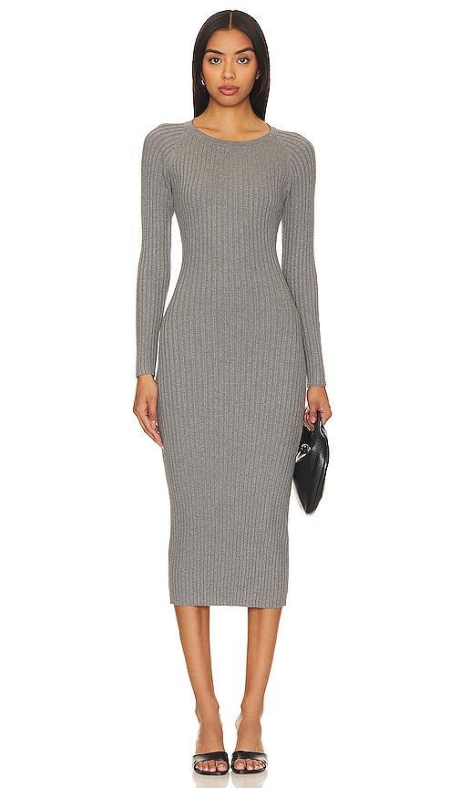 Bardot Vigo Rib Twist Back Cutout Long Sleeve Midi Sweater Dress Product Image