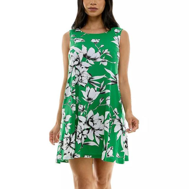 Womens Nina Leonard Puff Print Pocket Trapeze Dress Product Image