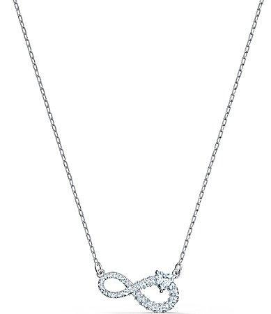 Swarovski Silver-Tone Crystal Infinity Symbol Pendant Necklace, 14-7/8 + 2 extender Product Image