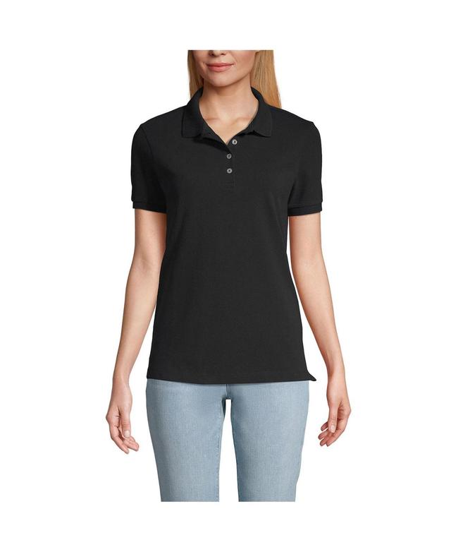 Lands End Womens Banded Short Sleeve Fem Fit Mesh Polo Product Image