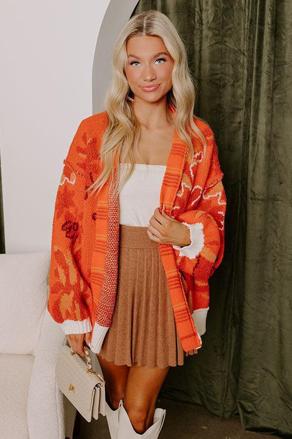 Lost In A Novel Knit Cardigan In Orange Product Image