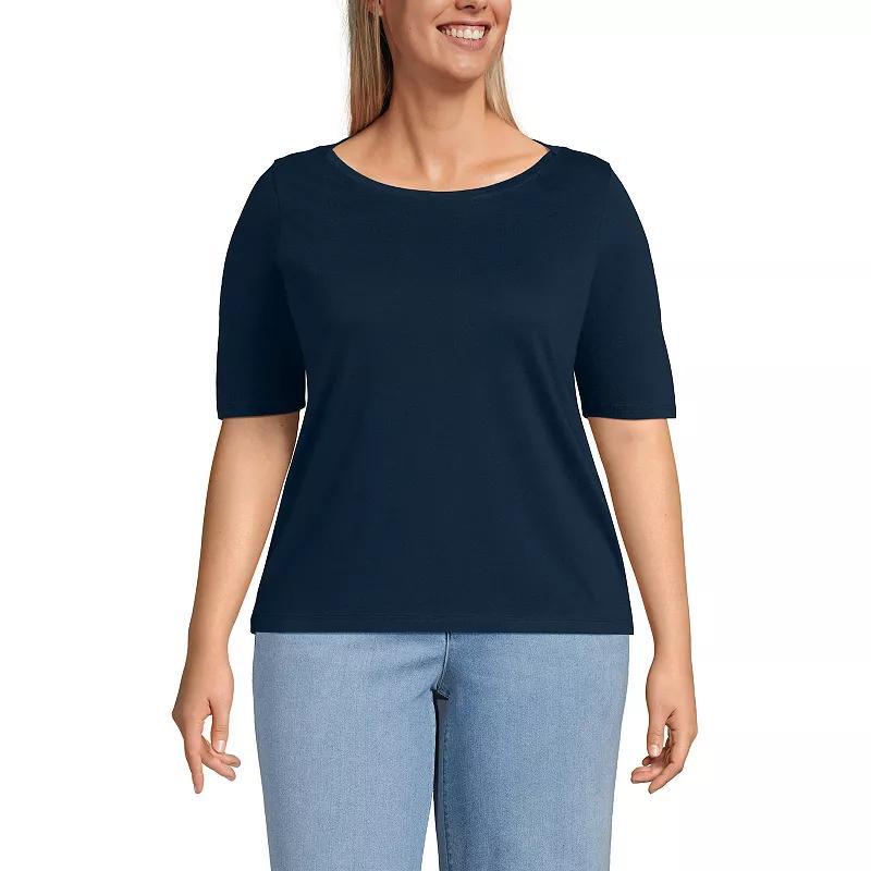 Plus Size Lands End Supima Top, Womens Radiant Blue Product Image