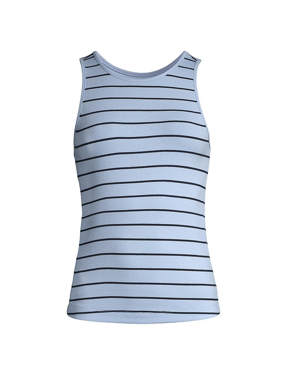 Womens Striped High-Neck Tank Product Image