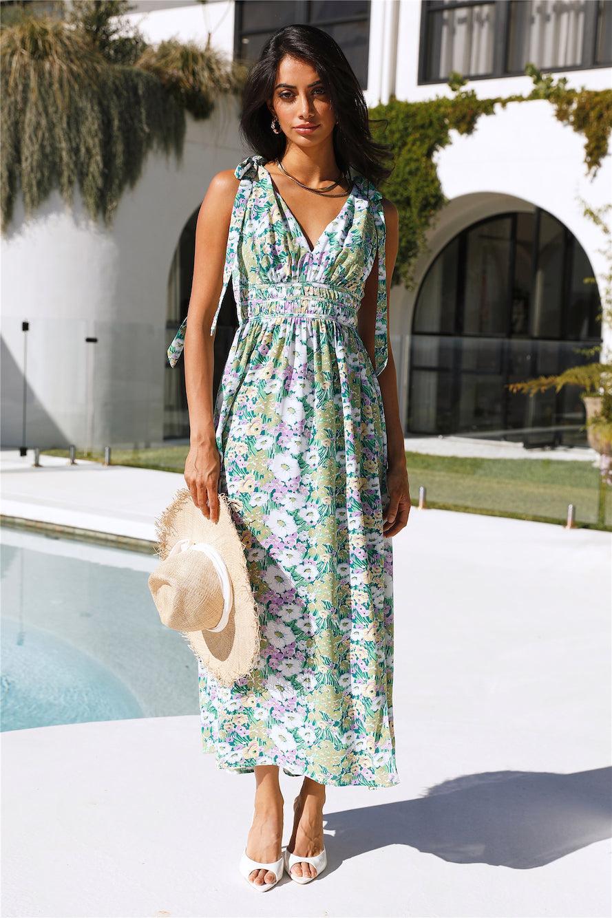 Garden Trips Maxi Dress Green Product Image